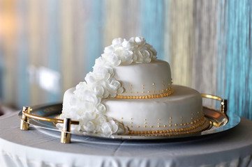 Big white wedding cake