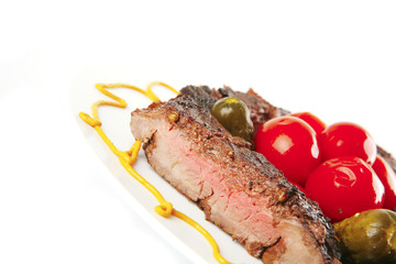 grilled small beef chunks