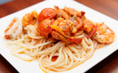 Pasta with seafood