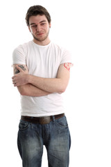 Young man white t-shirt