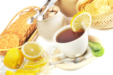 cup of tea and  cookies