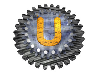 Alphabet - Zahnrad - Buchstabe-U