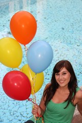 Fototapeta na wymiar Pretty Girl with Balloons