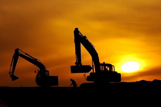 工事現場のシルエット