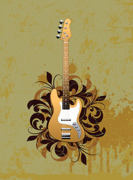 Retro abstract with electric guitar