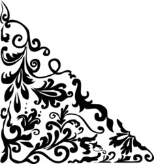 black curled corner ornament