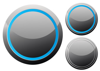 Vector illustration of black glance buttons for web design