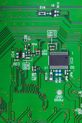 Closeup of electronic circuit board