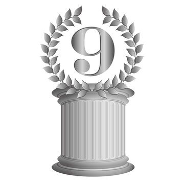 9-Lorbeerkranz auf S&auml;ule
