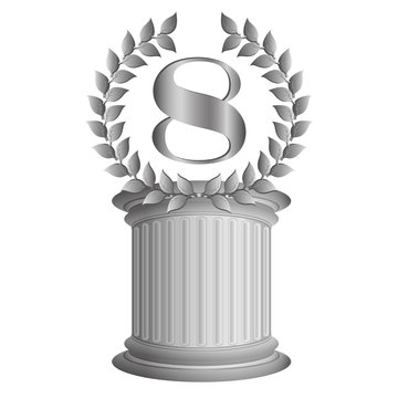 8-Lorbeerkranz auf S&auml;ule