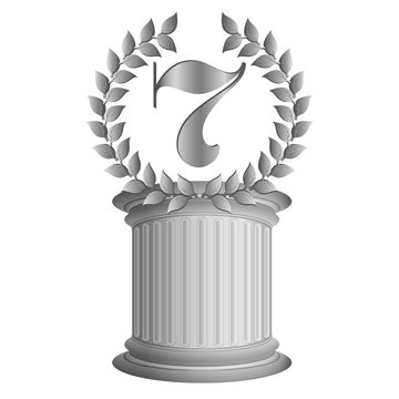 7-Lorbeerkranz auf S&auml;ule