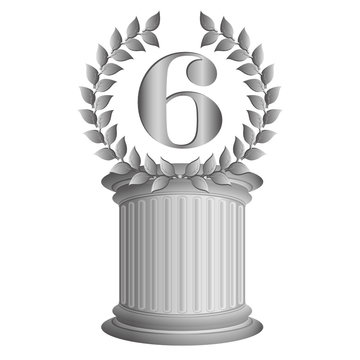 60-Lorbeerkranz auf S&auml;ule