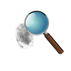 Lupe mit Fingerabdruck