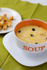 cheese soup with olive