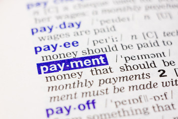 Dictionary definition of payment