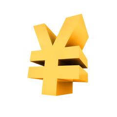 Obraz premium 3D Golden Yen on white background