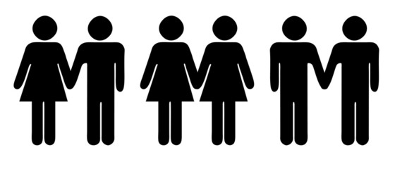 stick figures vector symbols for different relationship