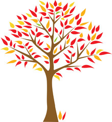 Obraz premium red and arange tree