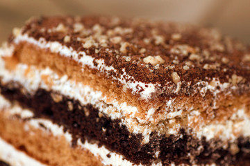 The Prague striped pie with chocolate.