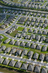 Aerial view of houses in typical home community