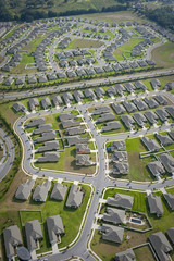 Aerial view of houses in typical home community