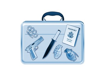 Xray scan detects weapon in criminals briefcase