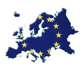 Foto auf Acrylglas drapeau carte europe © najiom