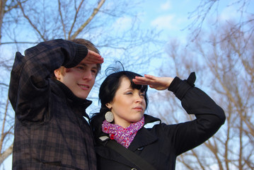 Young couple is looking for something