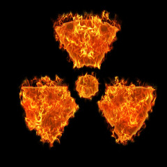 Burning radioactive symbol