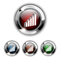 Statistics icon, button., vector illustration.
