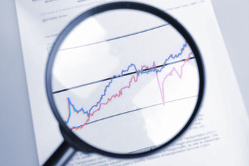 magnifier and curve chart