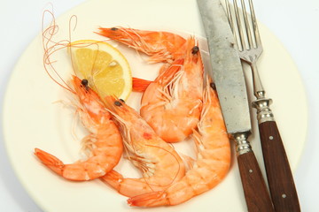 Meeresfrüchte auf Teller