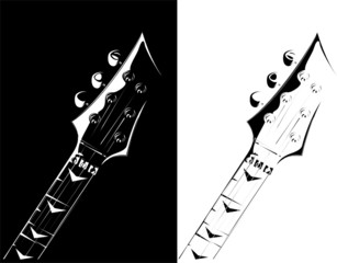 Vector series. Electric guitar black-white version