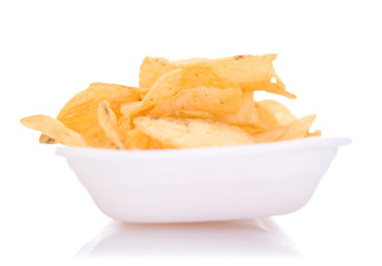 Chips on dish