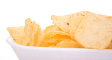 Chips on a dish