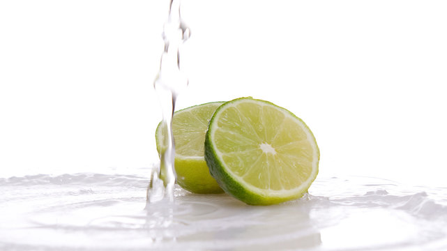 Lime and water splash