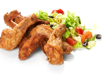 Chicken legs with fresh vegetables