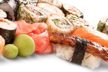 Different types of sushi.