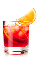 Alcohol cocktail collection - Negroni with orange slice