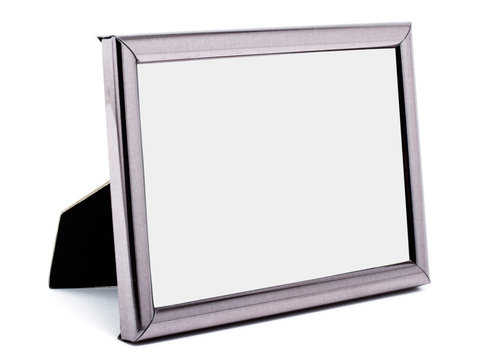 Empty metal picture frame isolated