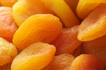 Dried apricots close-up