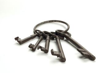 A bunch of old rusty keys