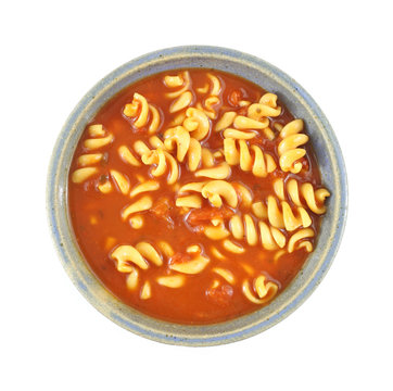 Tomato soup with rotini pasta