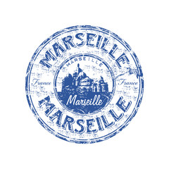 Marseille grunge rubber stamp