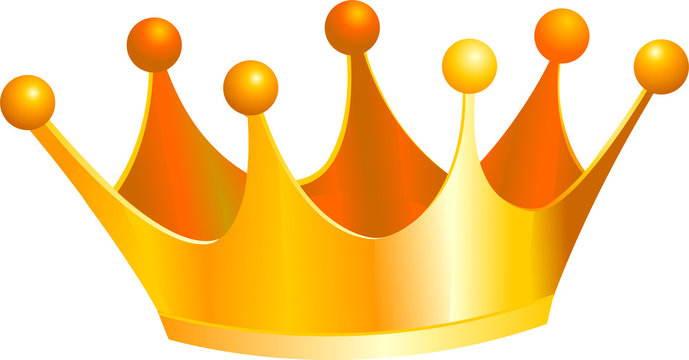An illustration of a gold kings crown