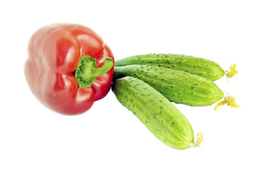 Bulgarian pepper and cucumber