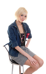 Fototapeta premium Beautiful Blond sitting