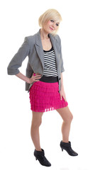 Cute blond in full length pose