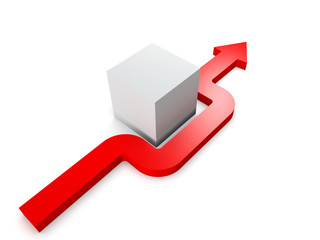 conceptual 3d rendered image of arrow