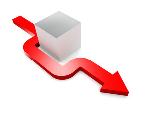 conceptual 3d rendered image of arrow